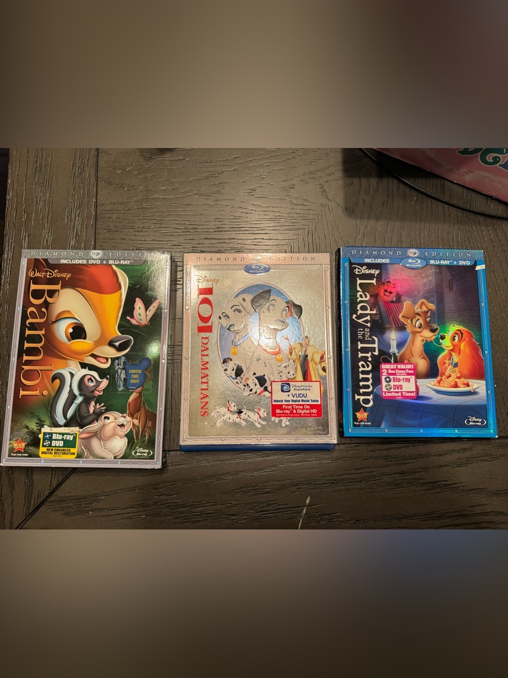 Disney 101 Dalmatians, Bambi and Lady and the Tramp Blu-ray